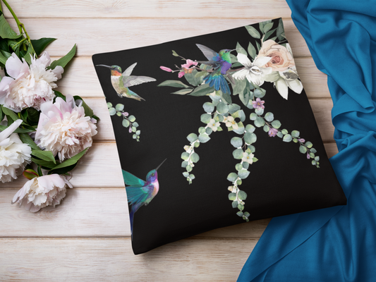 Hummingbird throw pillow