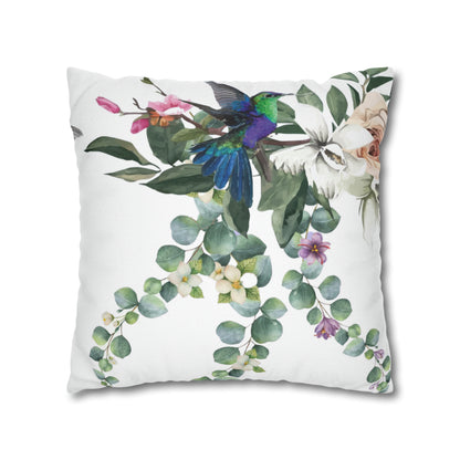 White Hummingbird Throw Cushion | 6 colors and 3 sizes | Cushion Cover Only