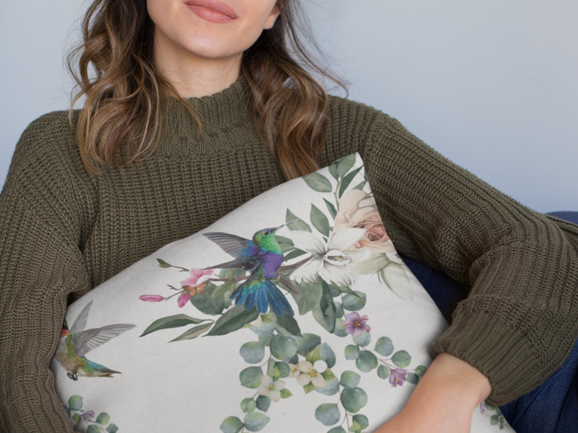 bird pattern pillow