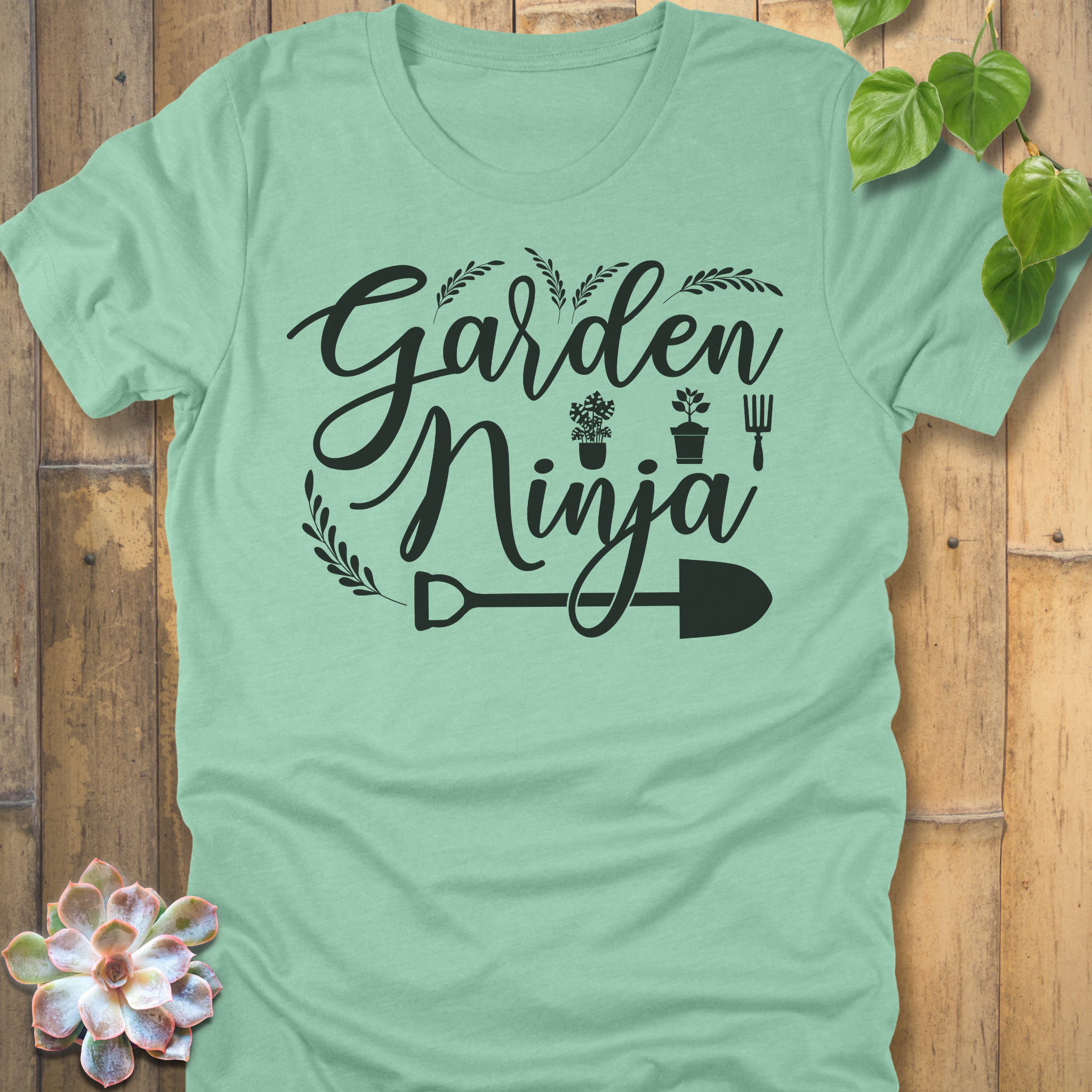 Heather Mint / S Garden Ninja T-Shirt T-Shirt