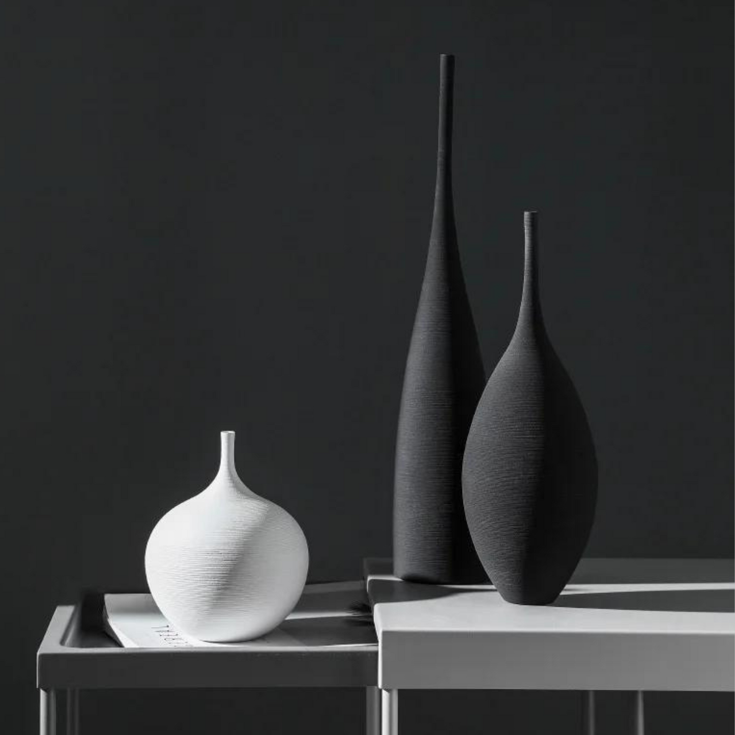 black modern vase