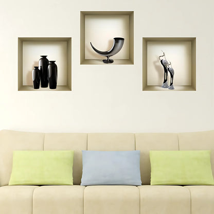3D Wall Art Decor Decals - Set of 3 Home Decor