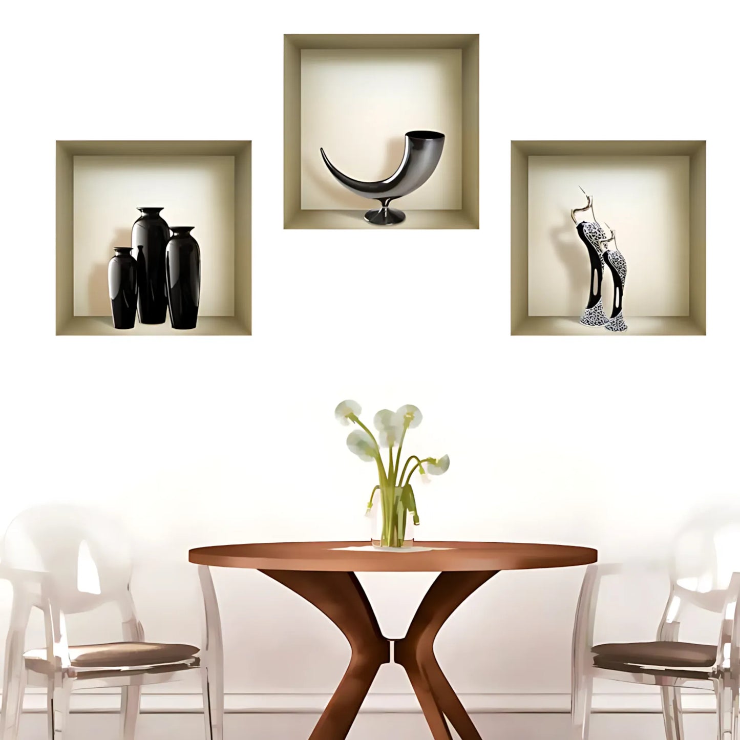 3D Wall Art Decor Decals - Set of 3 Home Decor