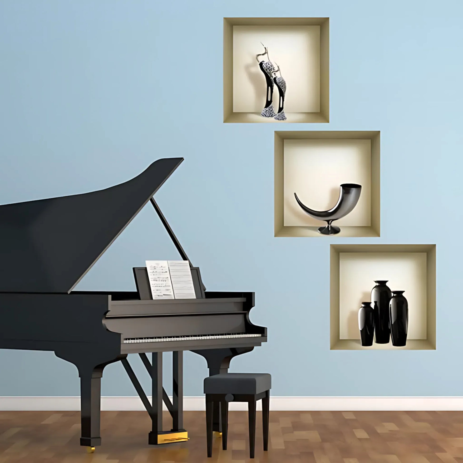 3D Wall Art Decor Decals - Set of 3 Home Decor