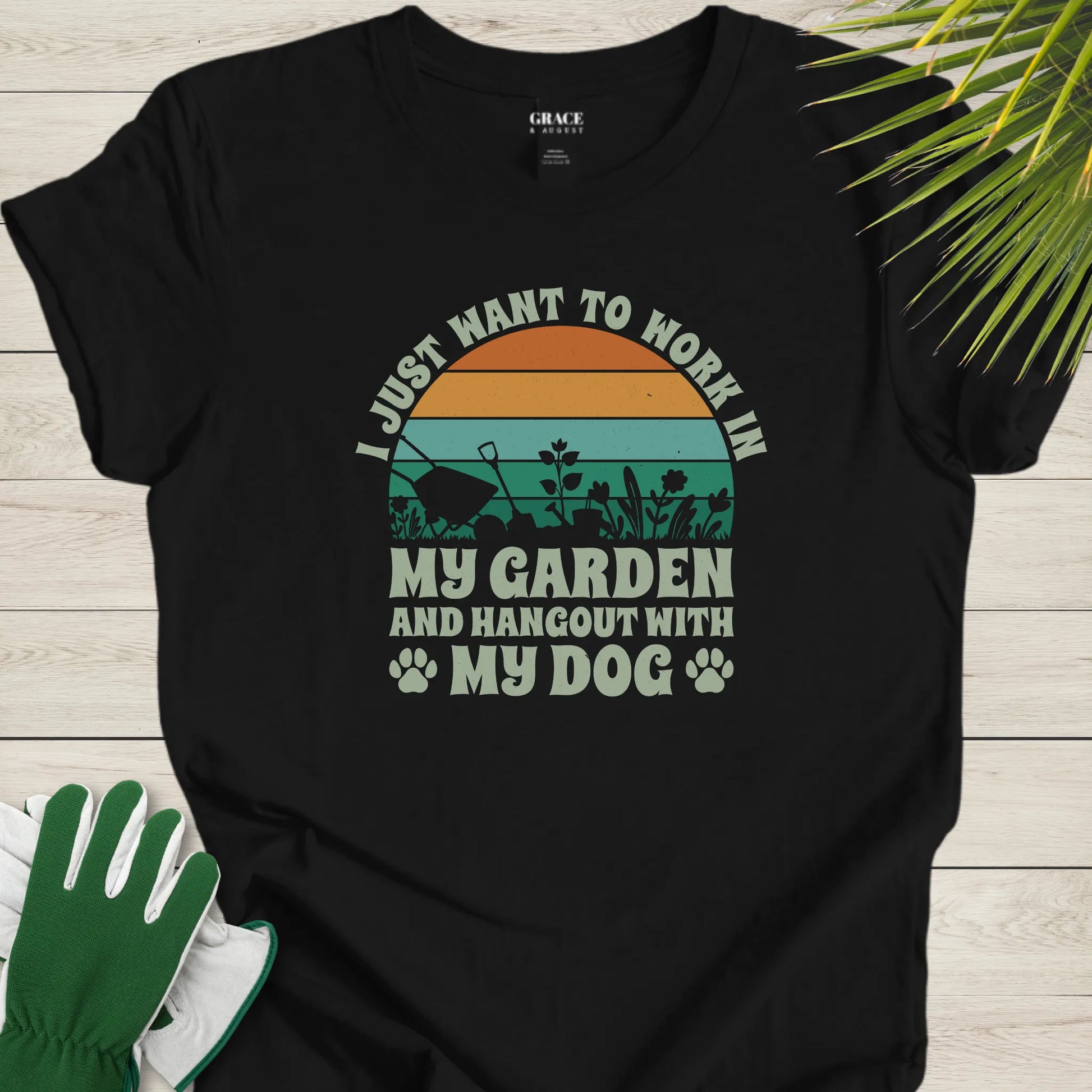 Gardening with dog t-shirt
