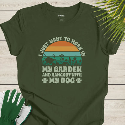 Funny garden and dog t-shirt
