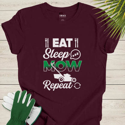 eat sleep mow repeat tee