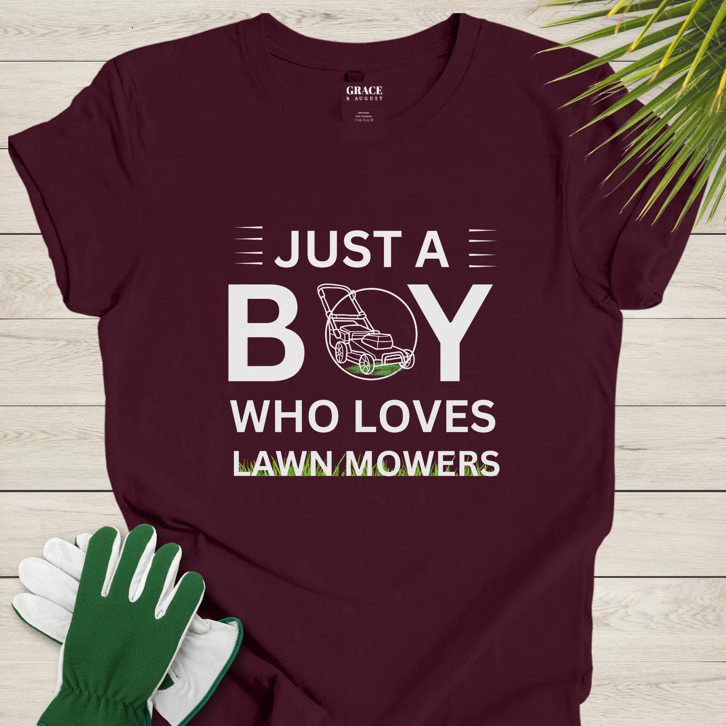 boy who loves lawnmowers