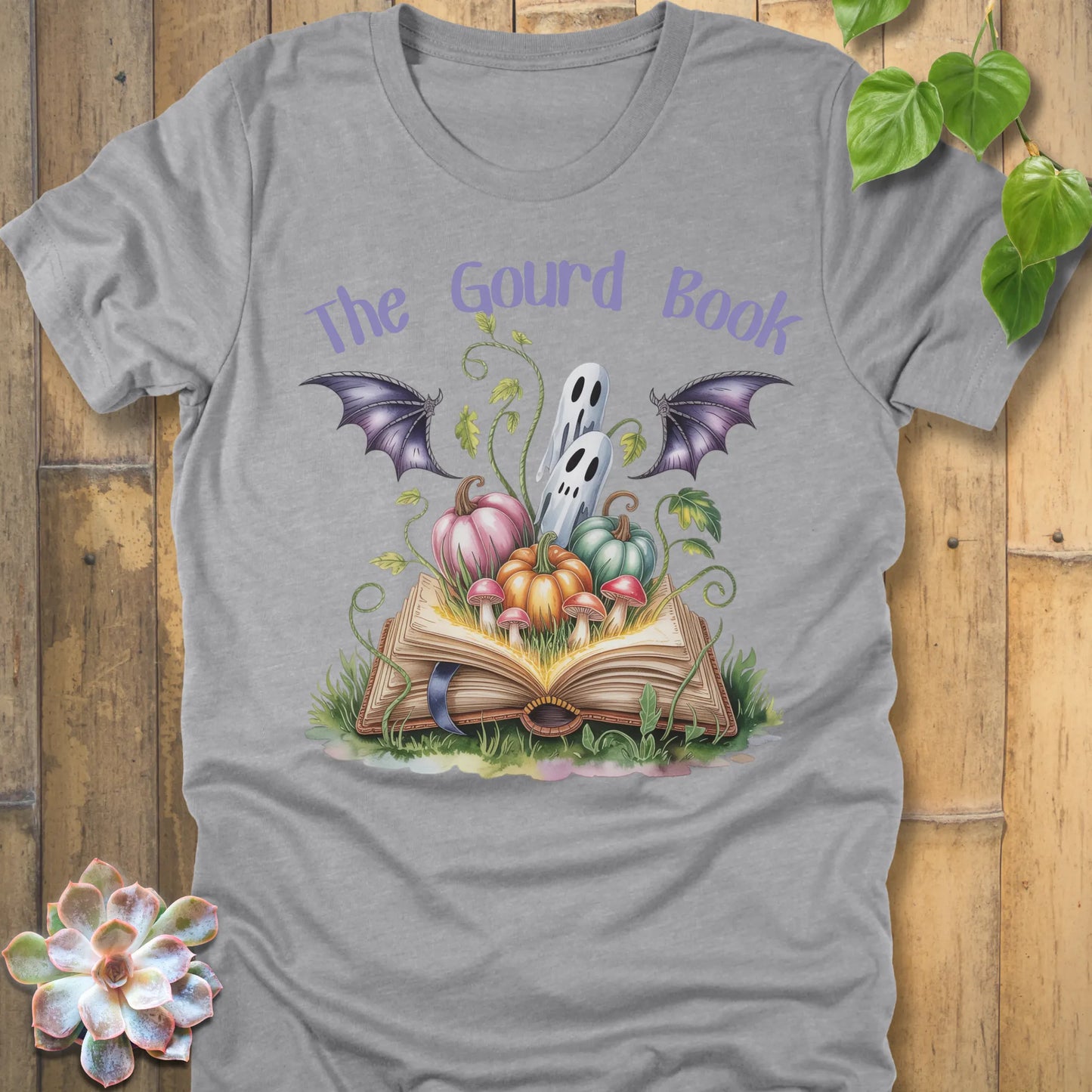 Athletic grey t-shirt featuring the design The Guard Book T-Shirt printed with a halloween design