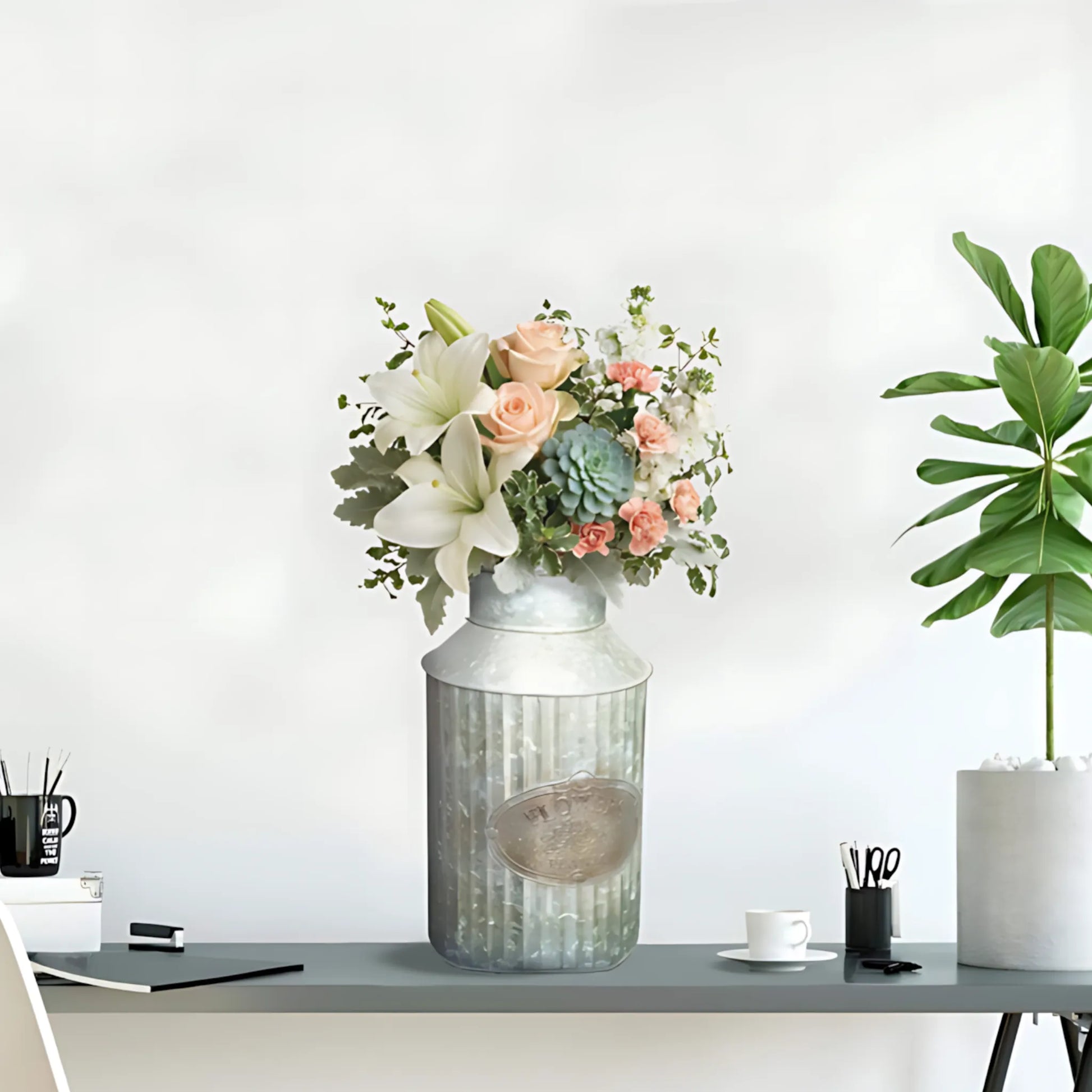 Farmhouse flower can