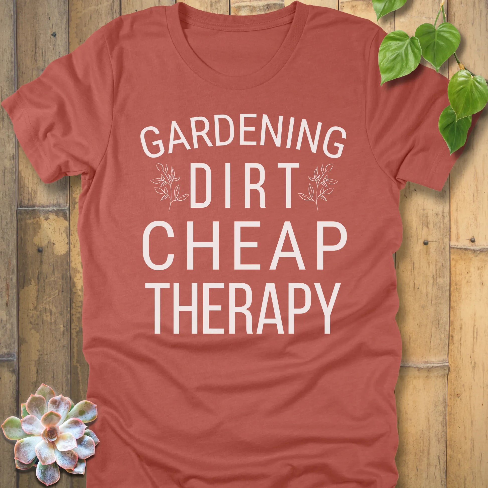 Heather Clay t-shirt featuring the design Cheap Therapy printed in bold white letters