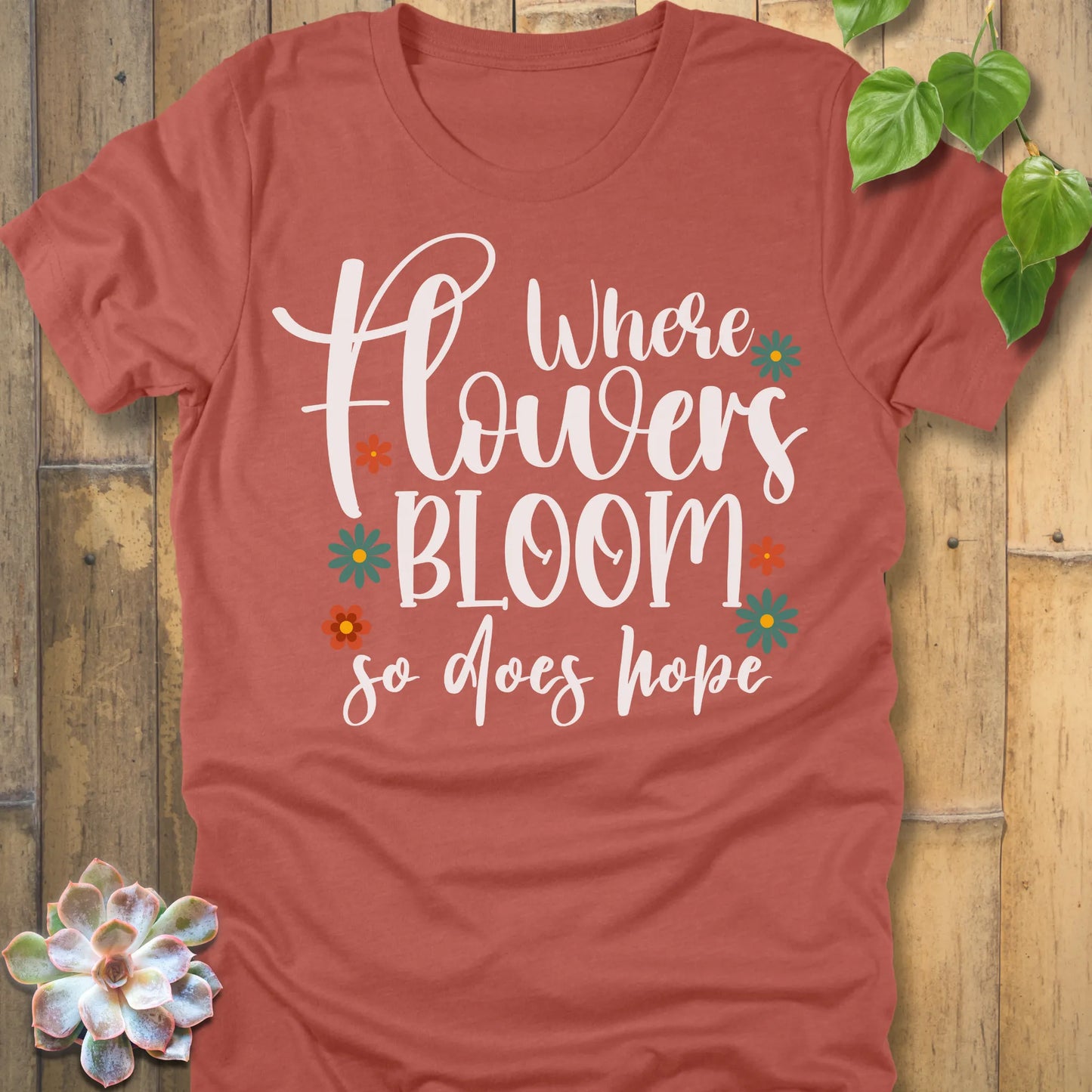 Heather Clay t-shirt featuring the design Where Flowers Bloom printed floral graphic tee