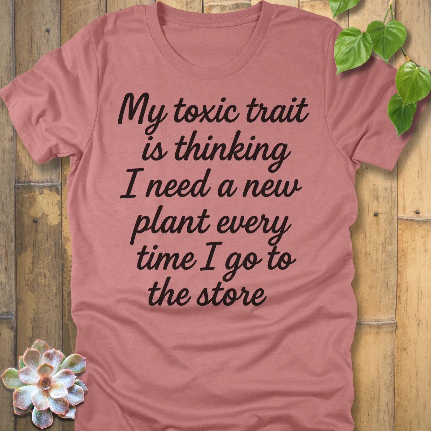 Heather Mauve t-shirt featuring the design My Toxic Trait printed in black letters, funny quote shirt