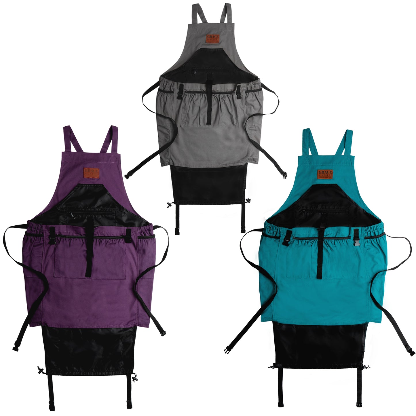 Garden Apron, Gardening Apron with Pockets - Canvas & Adjustable, Great Gift for Gardeners - Aubergine