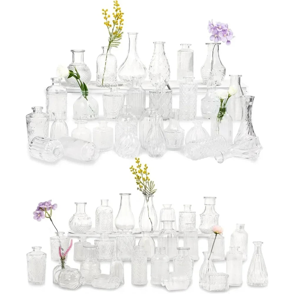 Glass Bud Vases Set of 60 Home Decorations Mini Vintage Glass Vase for Rustic Wedding Decorations Home Table Flower Decor Garden