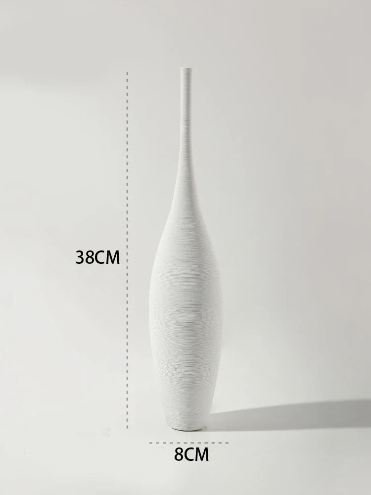 slim tall white vase