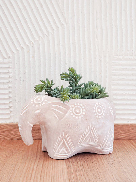 elephant terracotta planter

