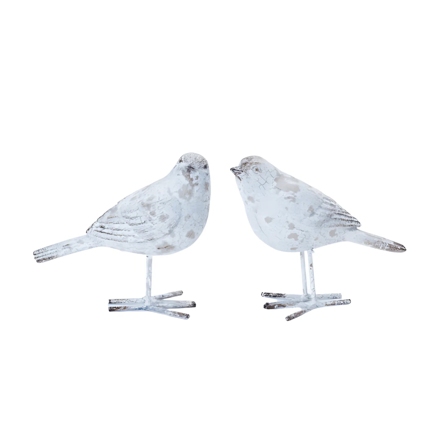 Weathered bird figurine decor