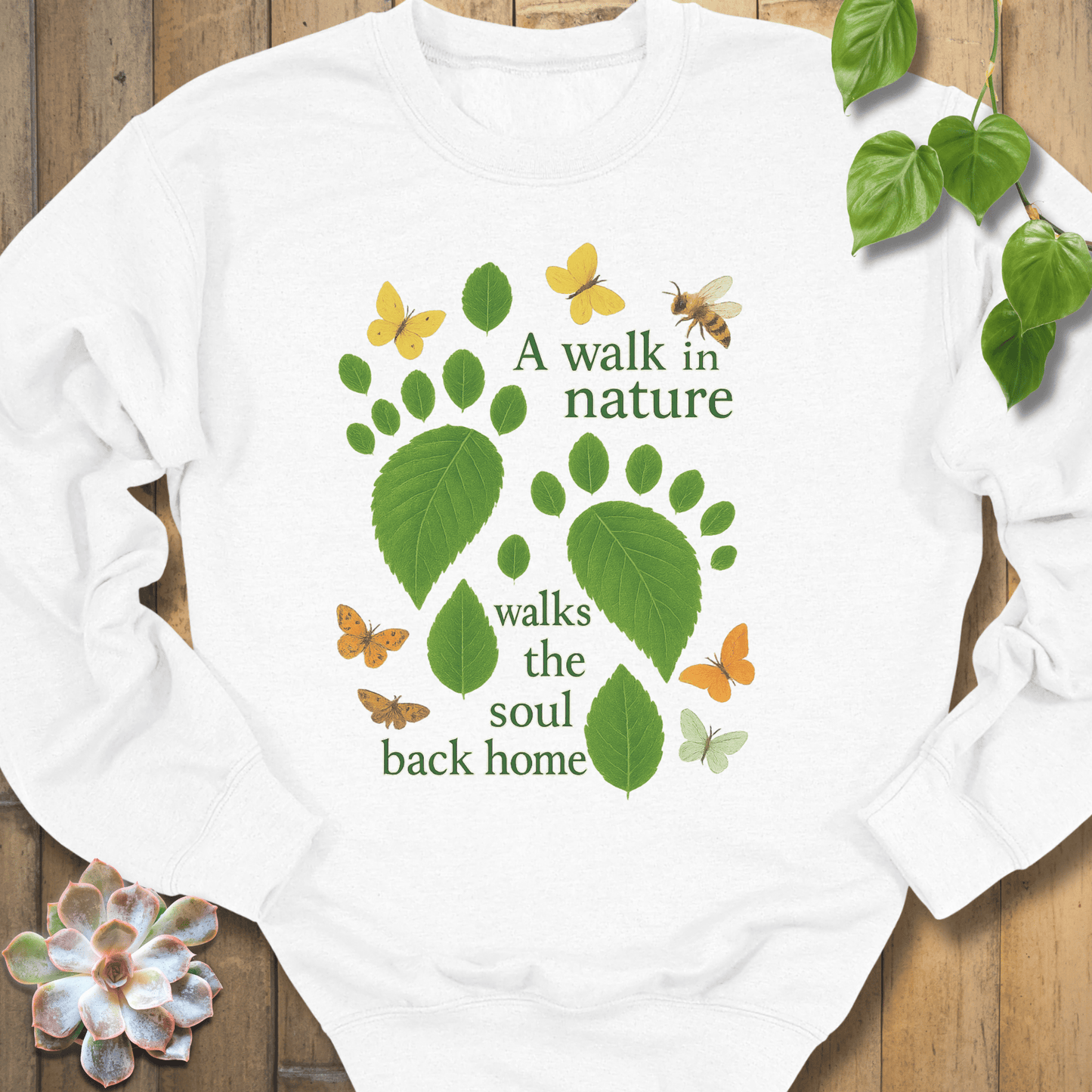 White / S A Walk In Nature Sweatshirt Sweatshirt