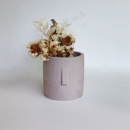 pink Adam Face Planter Garden