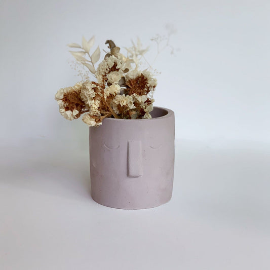 pink Adam Face Planter Garden