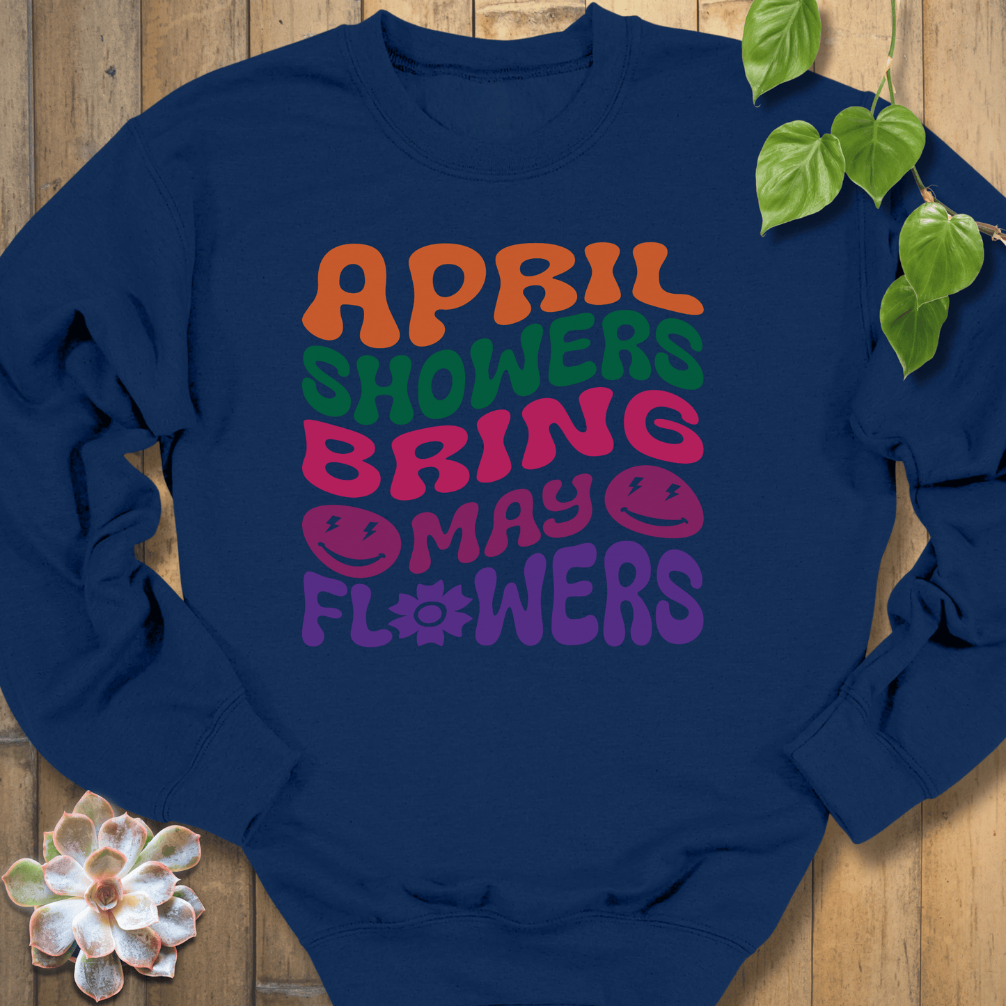 Navy / S April Showers Sweatshirt Sweatshirt