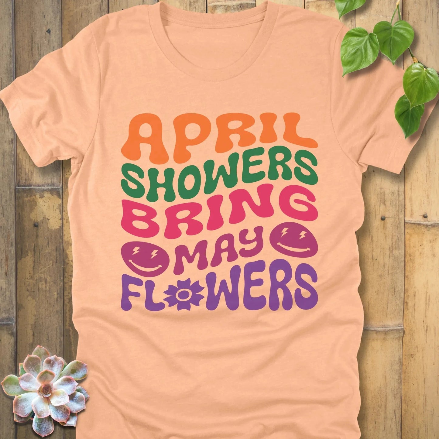 Heather Peach / S April Showers T-Shirt T-Shirt