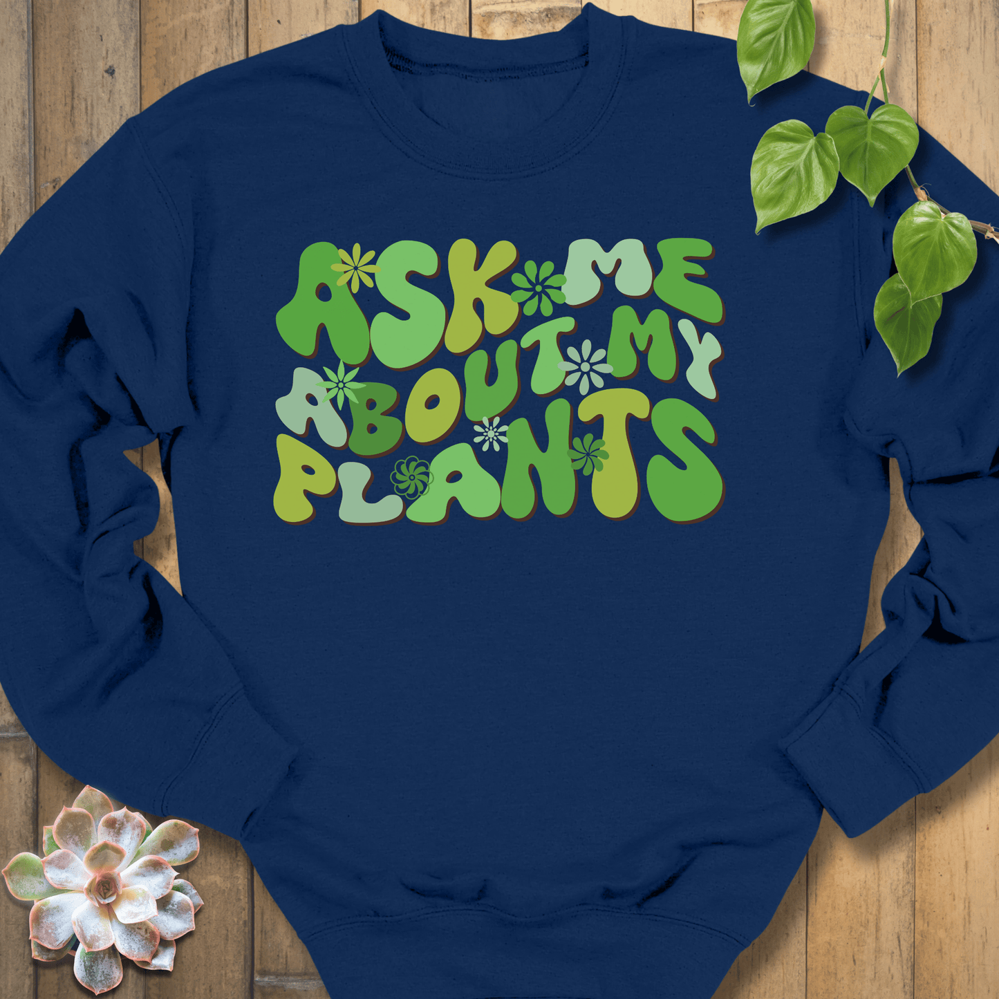Navy / S Ask Me Sweatshirt Sweatshirt