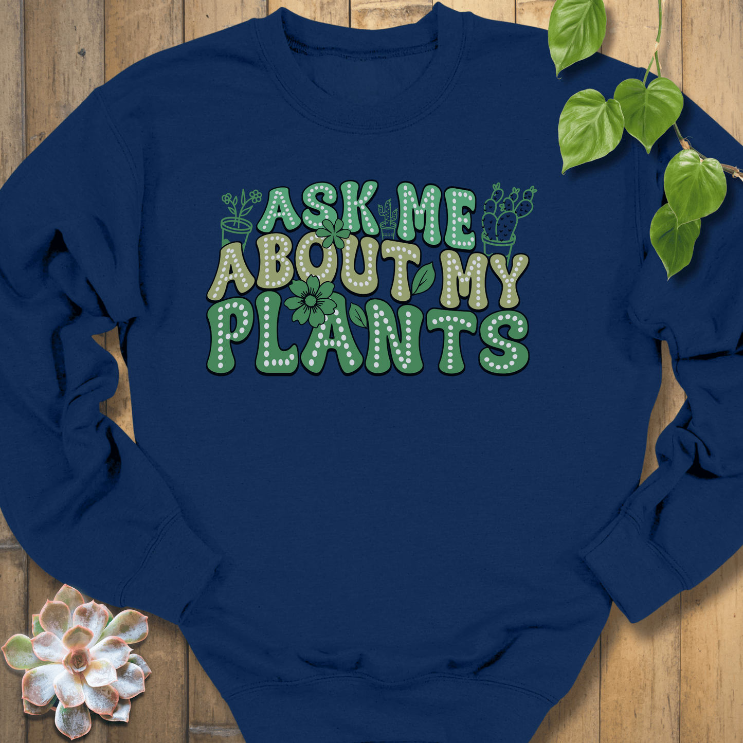 Navy / S Ask Me Sweatshirt Sweatshirt