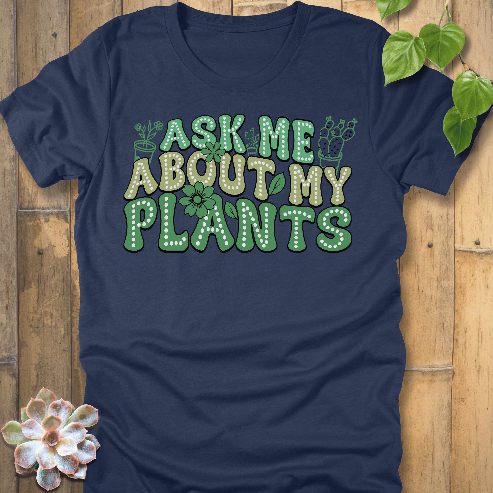 Heather Navy / S Ask Me T-Shirt T-Shirt