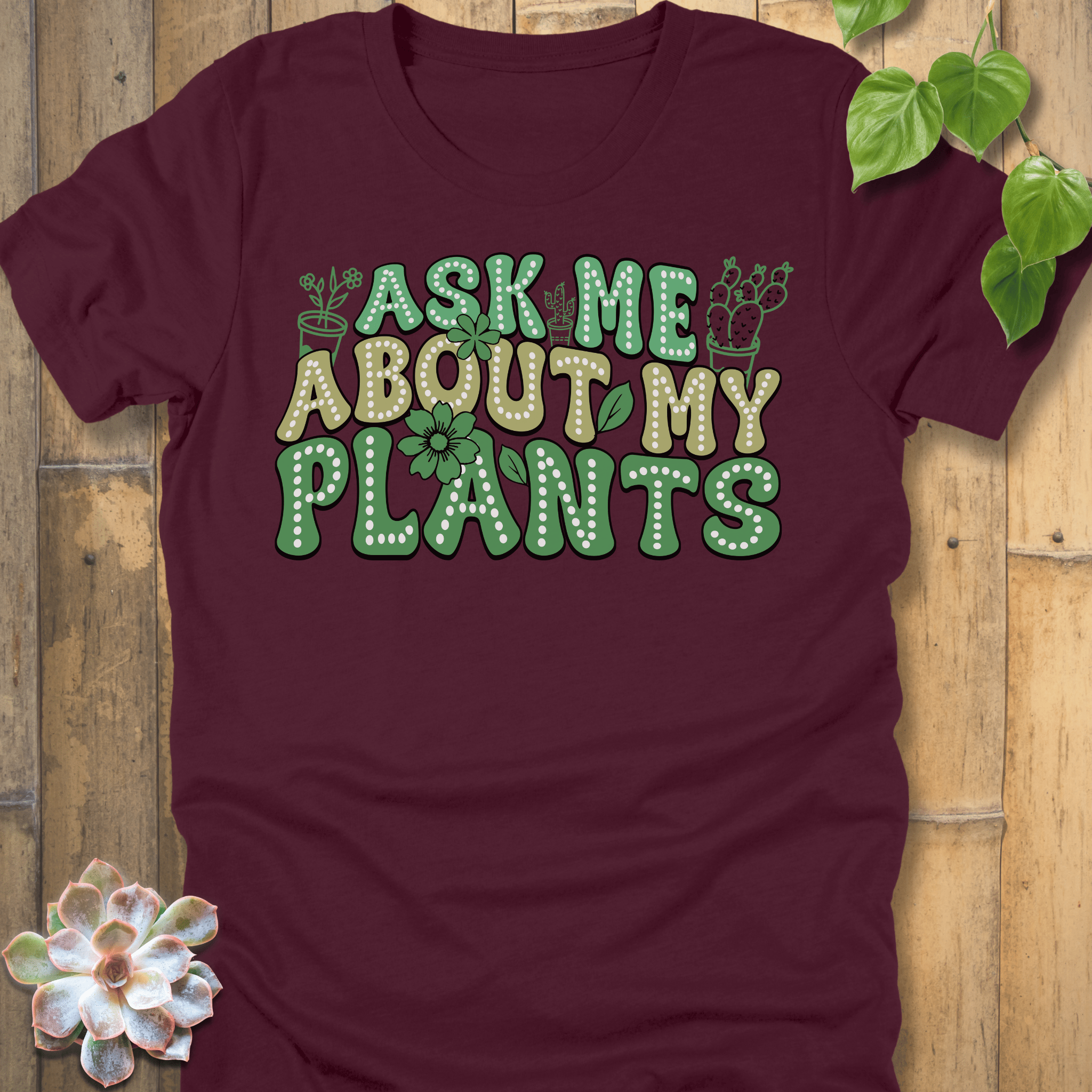 Maroon / S Ask Me T-Shirt T-Shirt