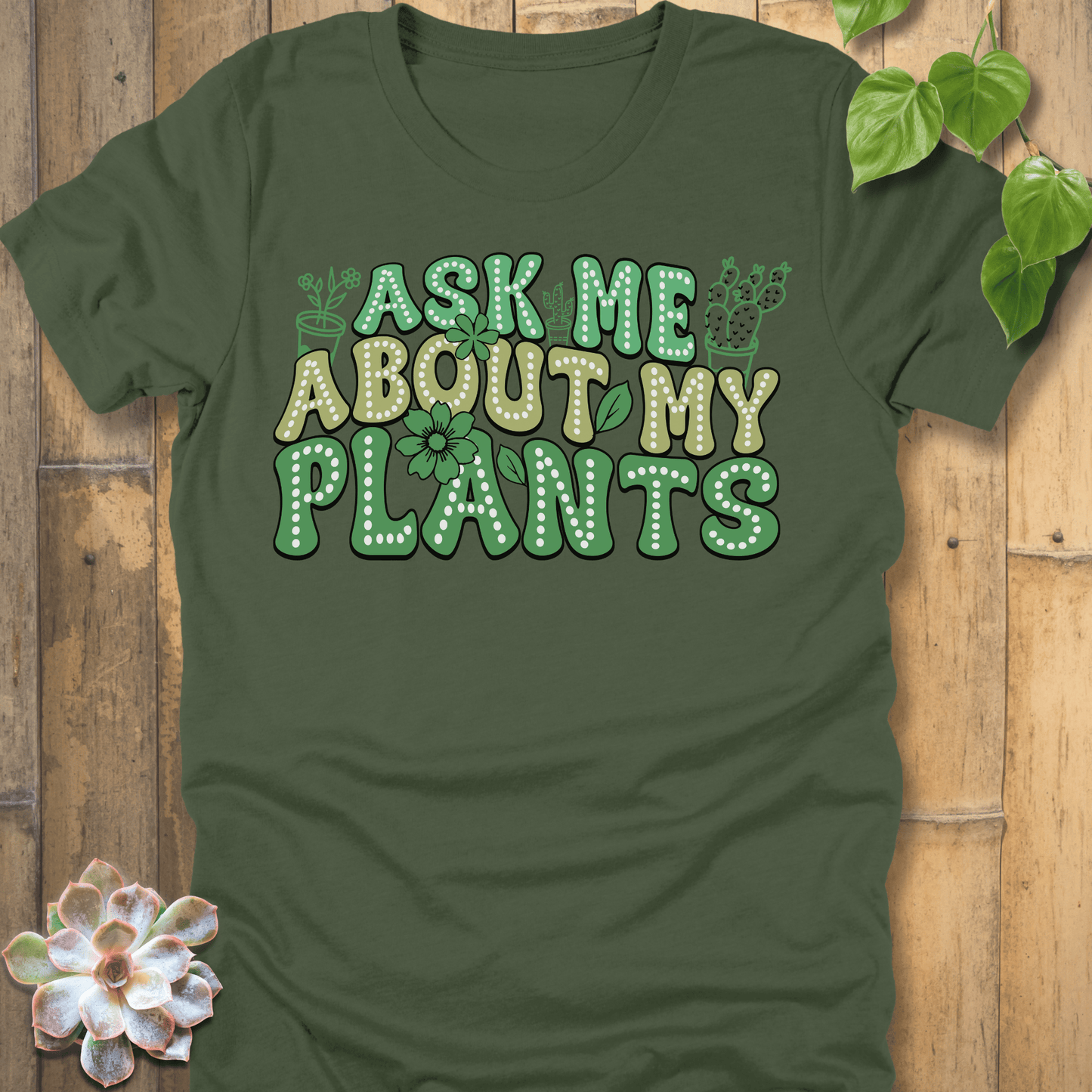 Military Green / S Ask Me T-Shirt T-Shirt
