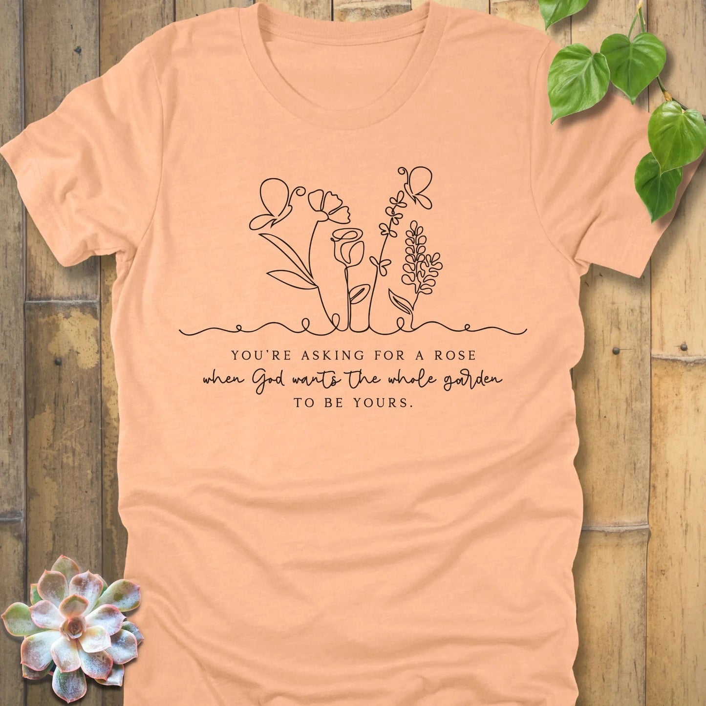 Heather Peach / S Asking For A Rose - T-Shirt T-Shirt