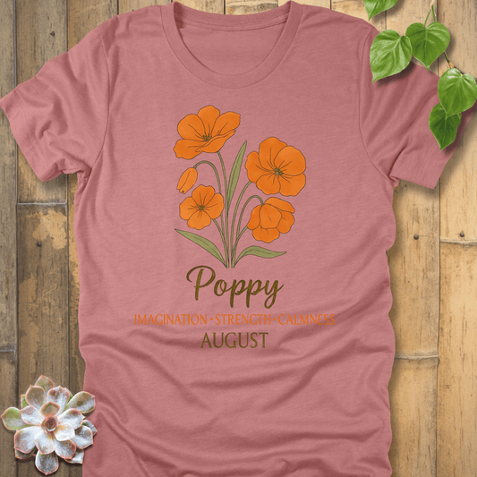 Heather Mauve / S August Poppy T-shirt T-Shirt