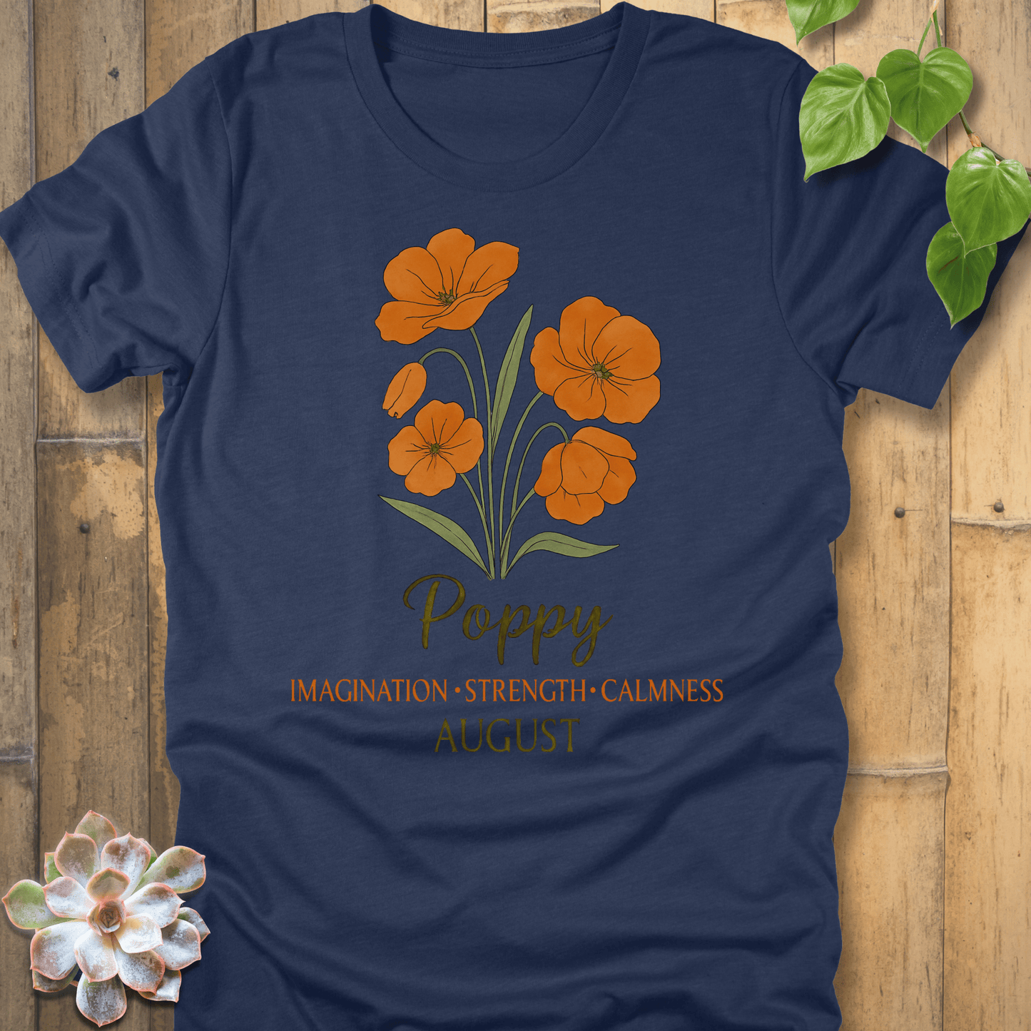 Heather Navy / S August Poppy T-shirt T-Shirt