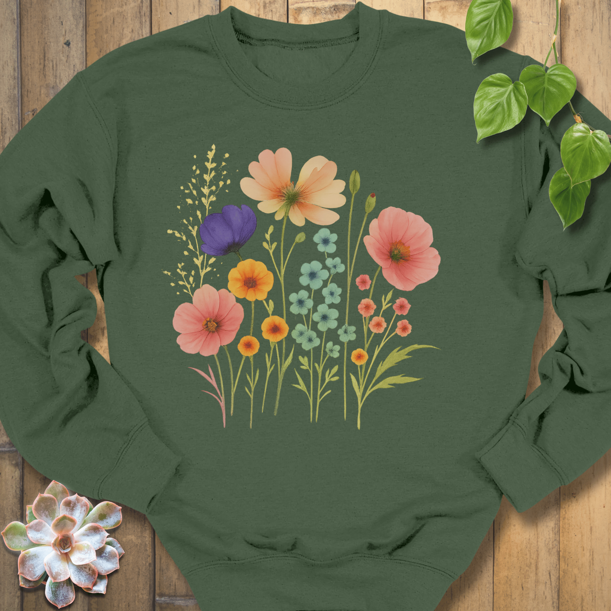 Military Green / S Beautiful Day Sweatshirt Sweatshirt