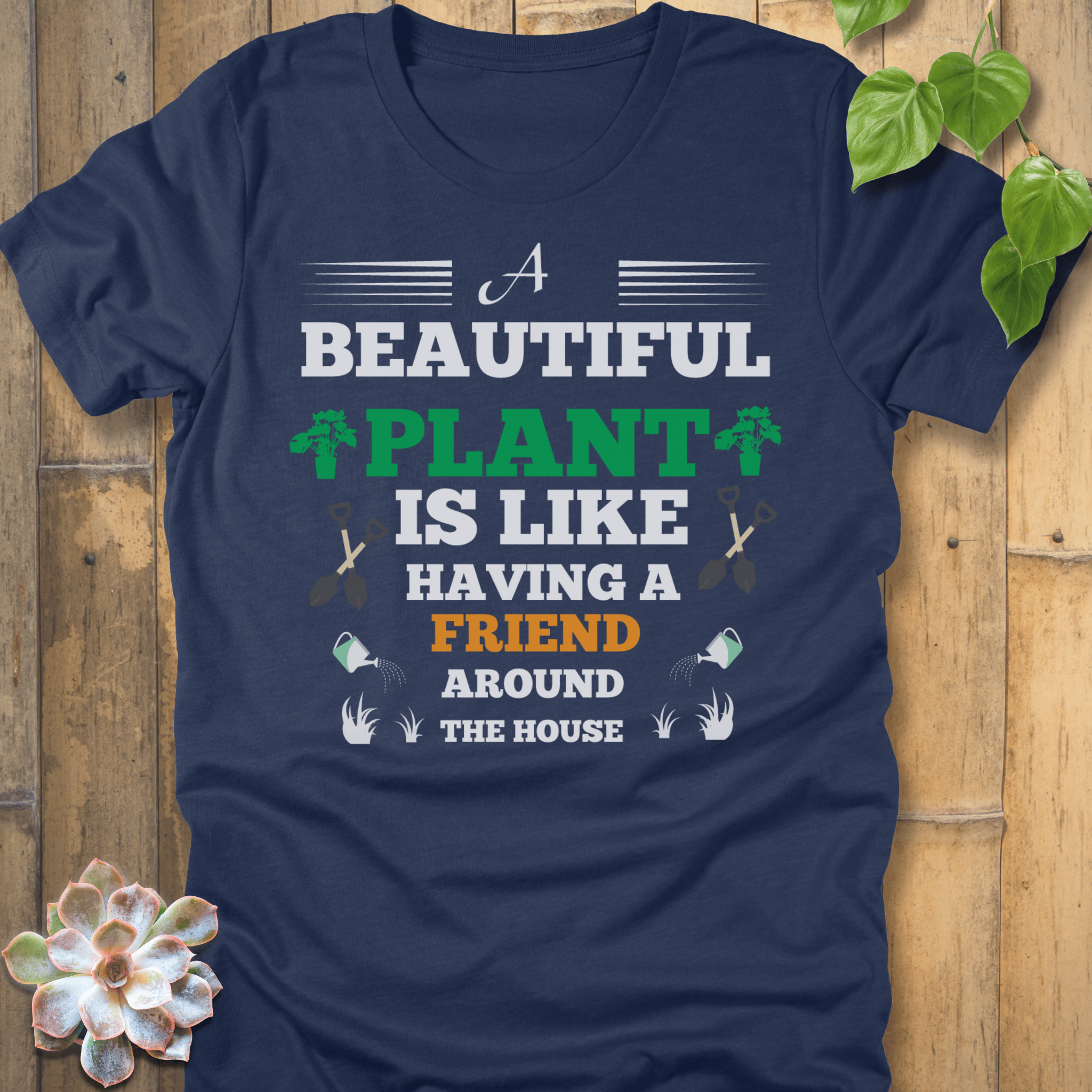 Heather Navy / S Beautiful Plant T-Shirt T-Shirt