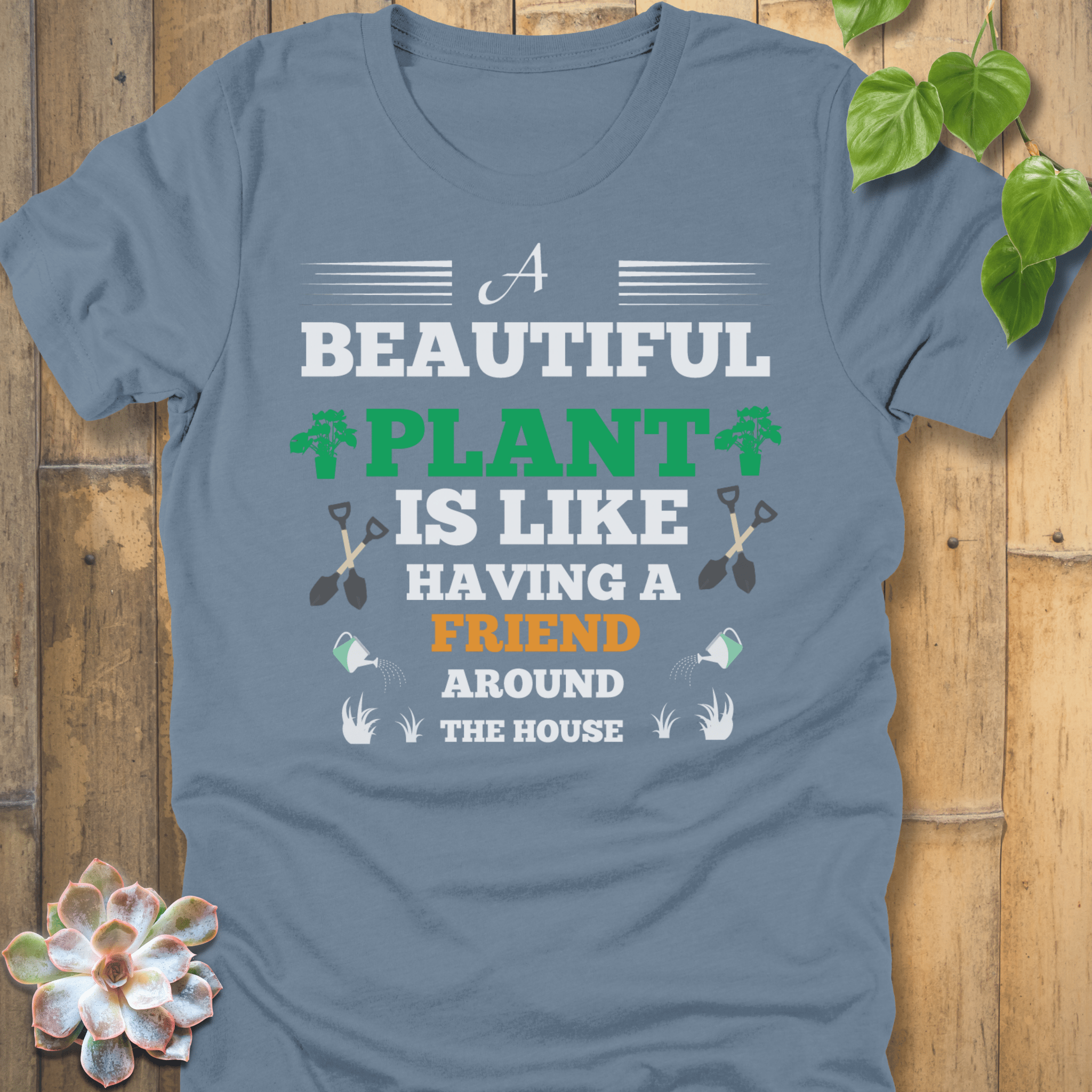 Steel Blue / S Beautiful Plant T-Shirt T-Shirt