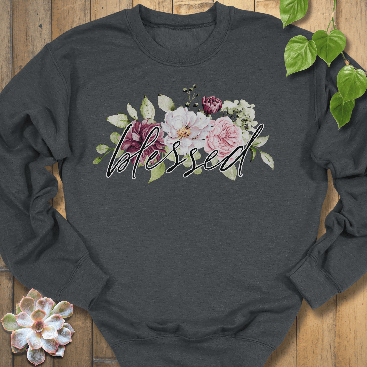 Dark Heather / S Blessed Sweatshirt Sweatshirt