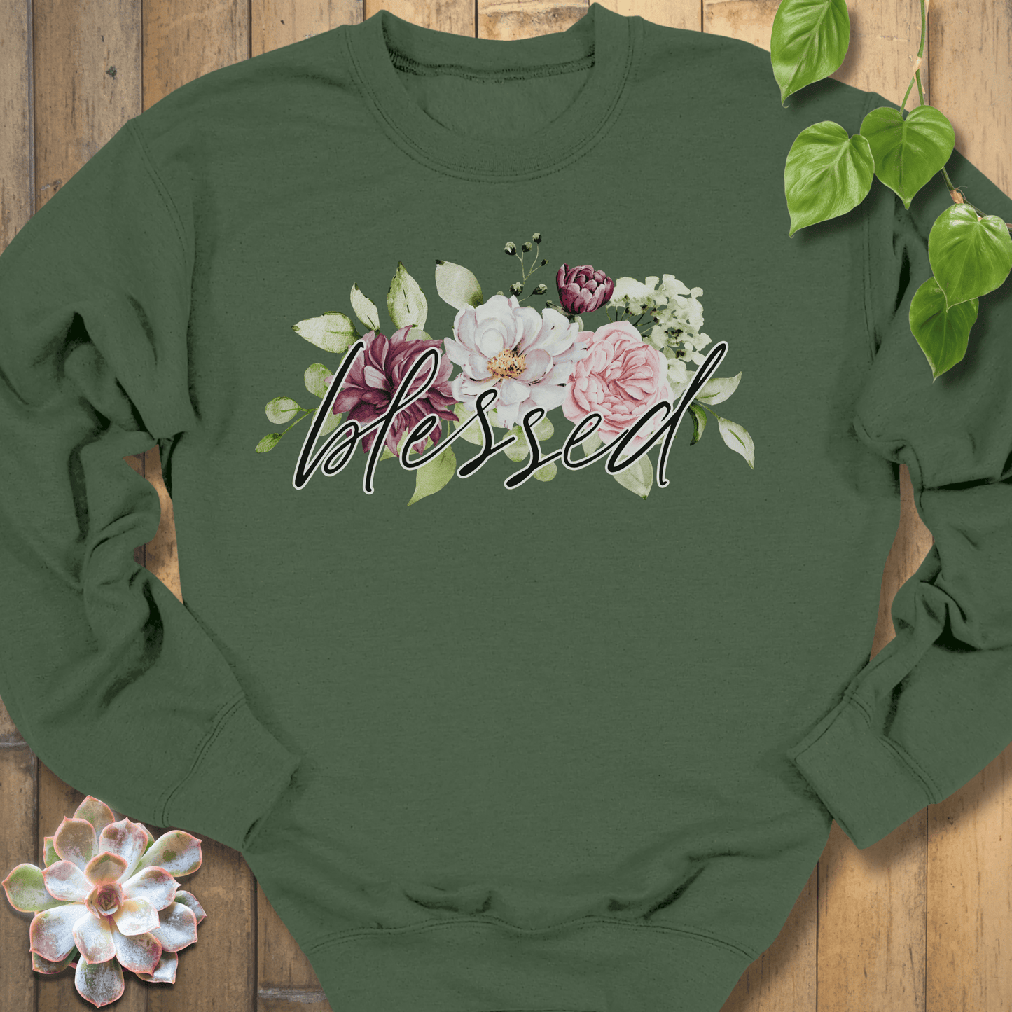 Military Green / S Blessed Sweatshirt Sweatshirt