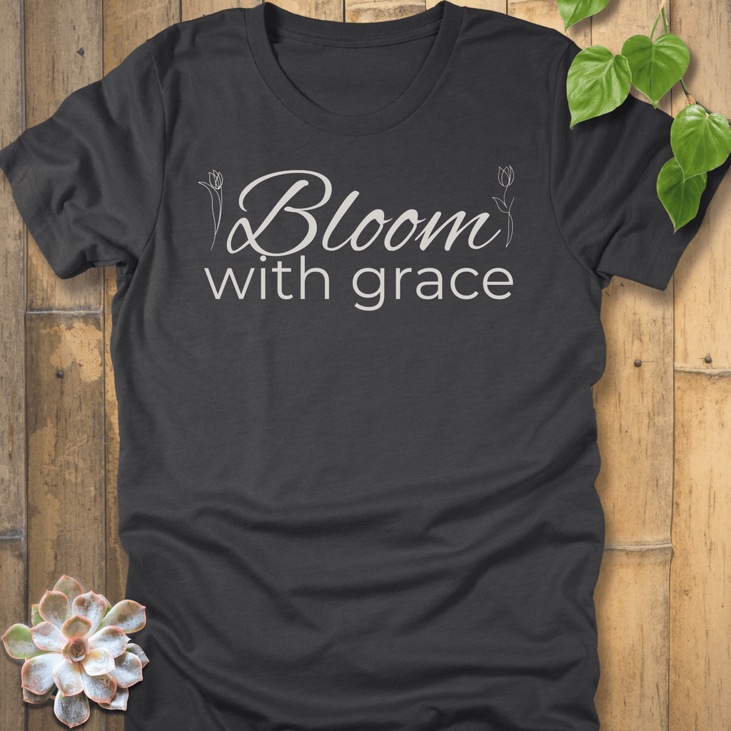 Dark Grey Heather / S Bloom With Grace T-Shirt T-Shirt
