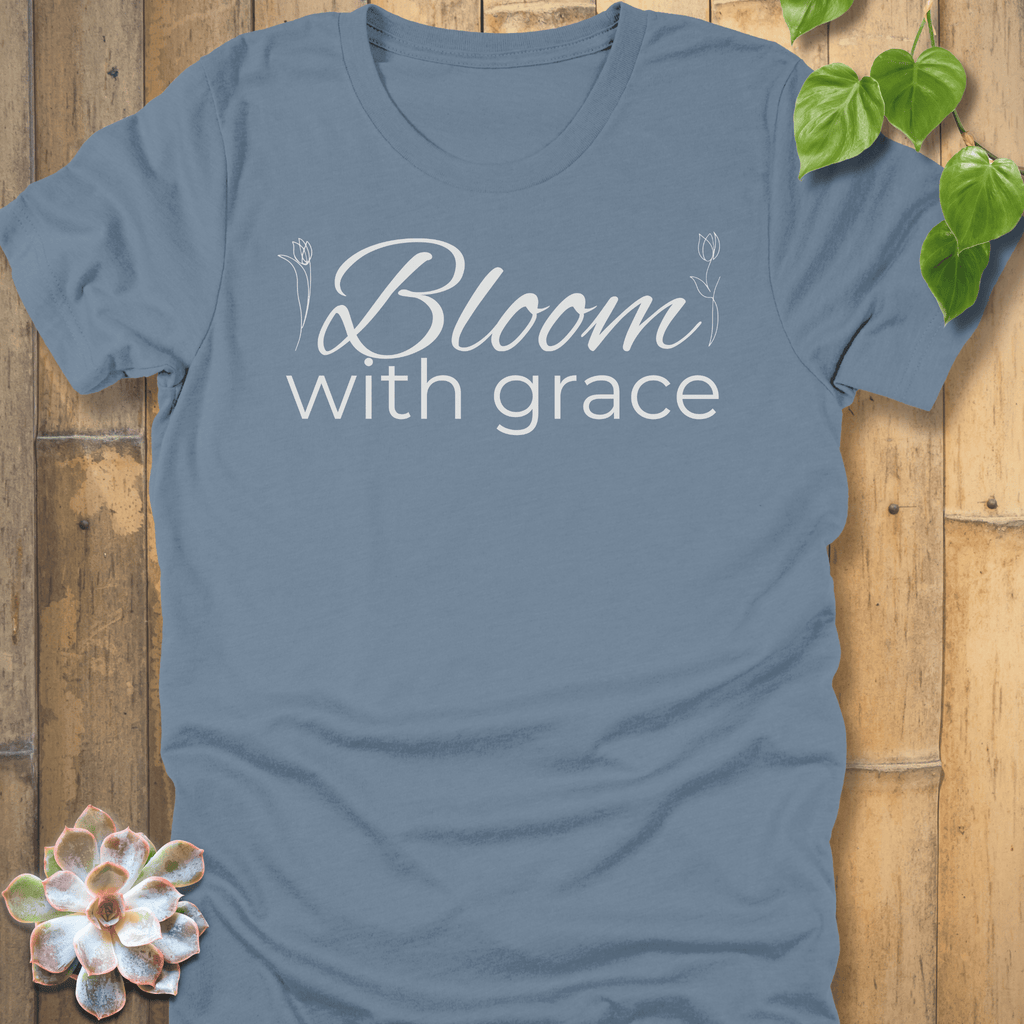 Steel Blue / S Bloom With Grace T-Shirt T-Shirt