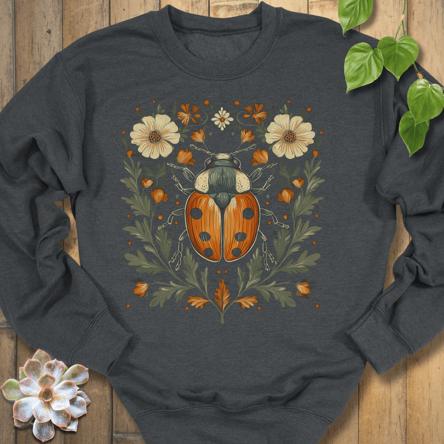 Dark Heather / S Blossom Beetle Sweatshirt Sweatshirt