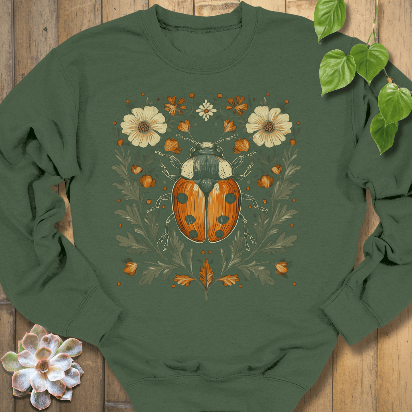 Military Green / S Blossom Beetle Sweatshirt Sweatshirt