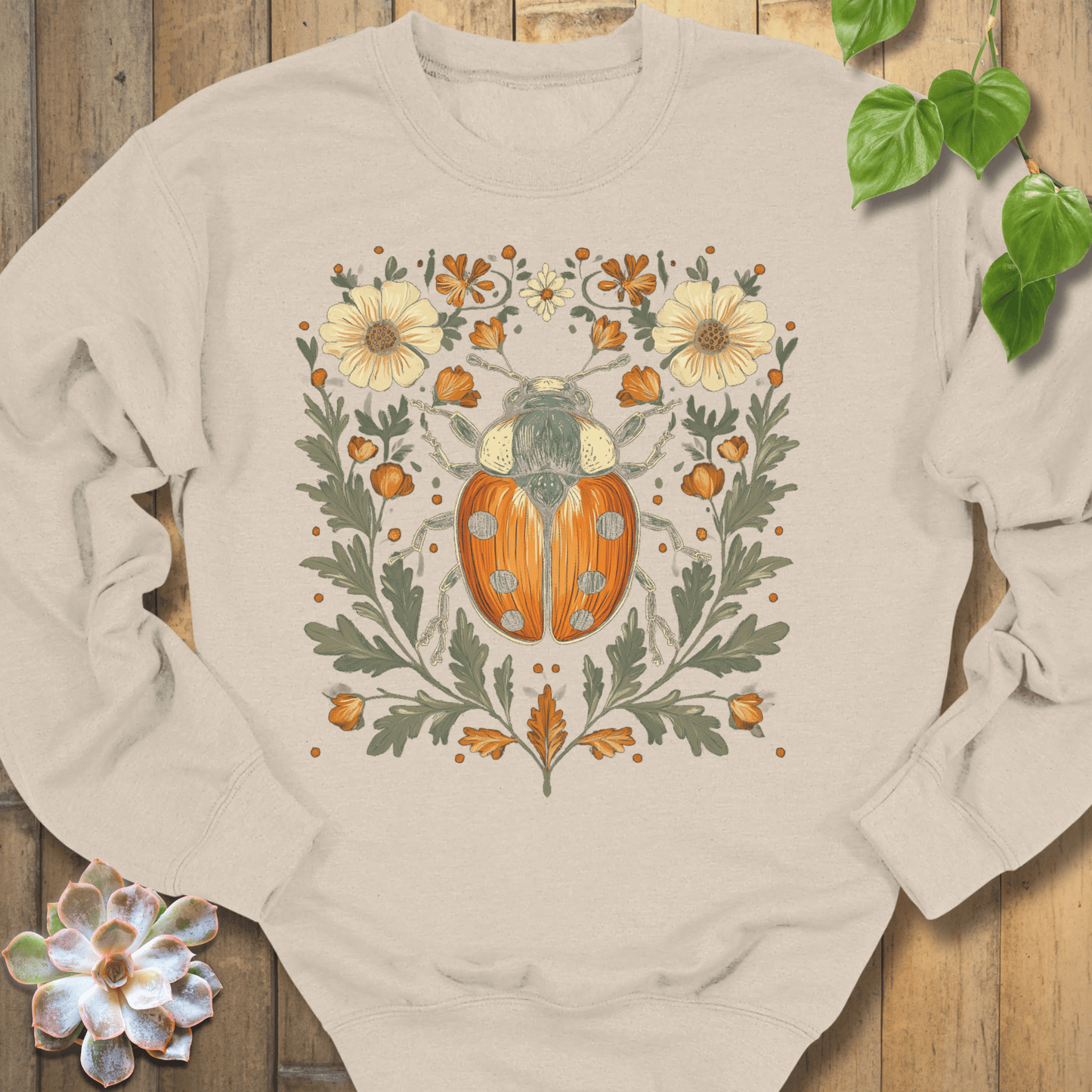Sand / S Blossom Beetle Sweatshirt Sweatshirt