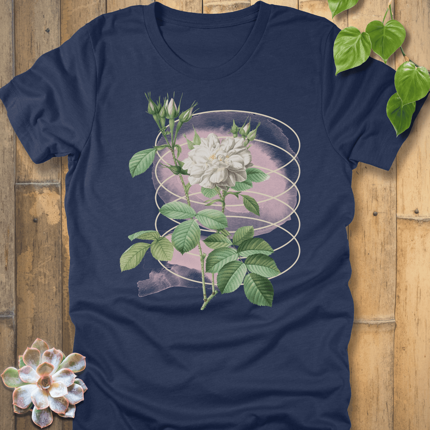Heather Navy / S Blossom Whisper T-shirt T-Shirt