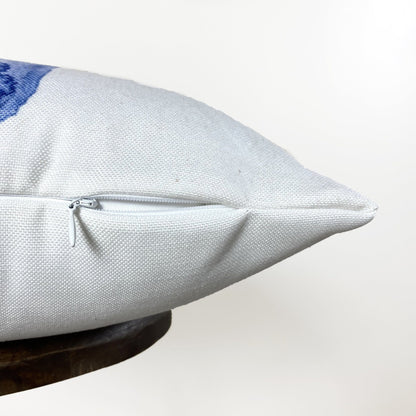 Blue Flower Pot Pillow Cover Home Decor