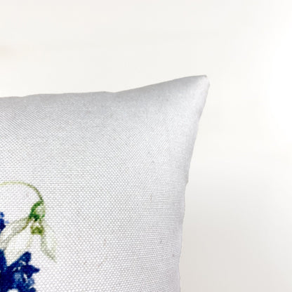 Blue Flower Pot Pillow Cover Home Decor