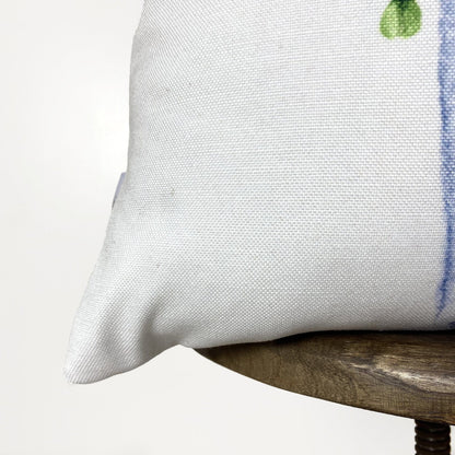 Blue Flower Pot Pillow Cover Home Decor