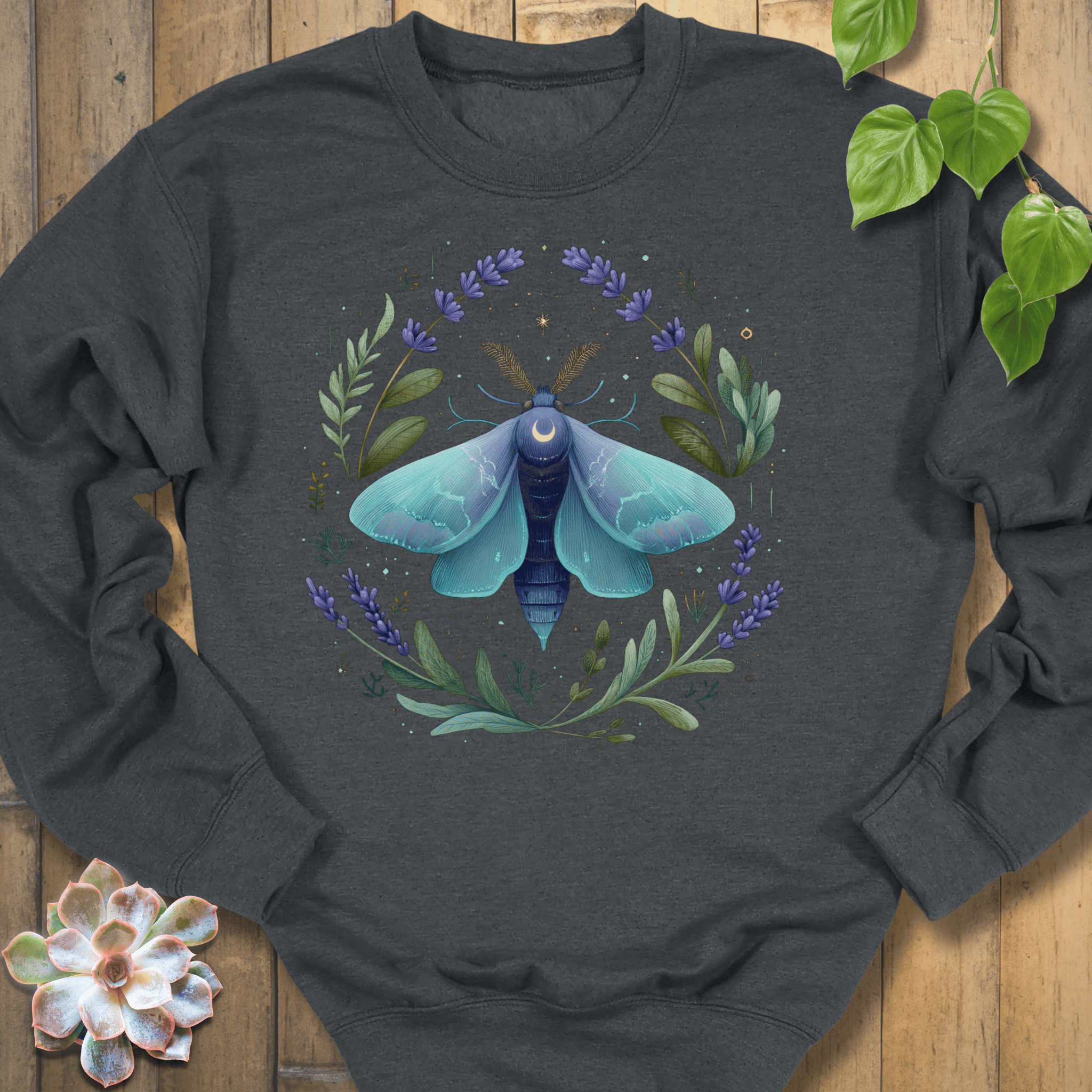 Dark Heather / S Botanic Moth Sweatshirt Sweatshirt